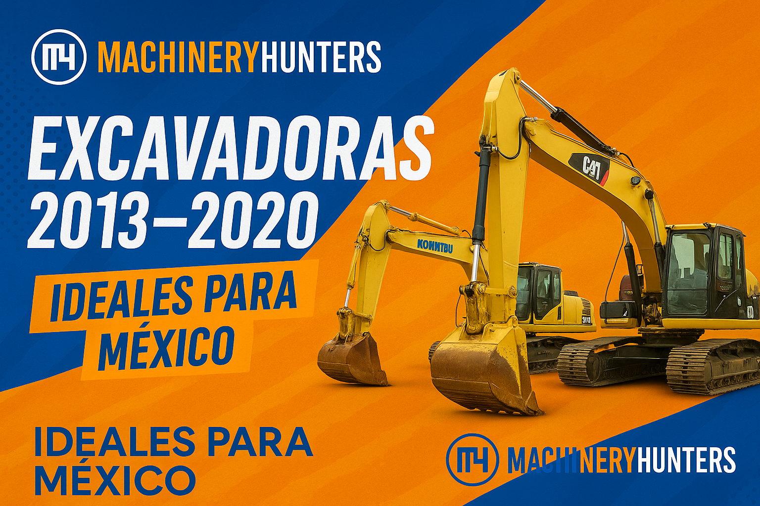 excavadoras seminuevas Caterpillar y Komatsu