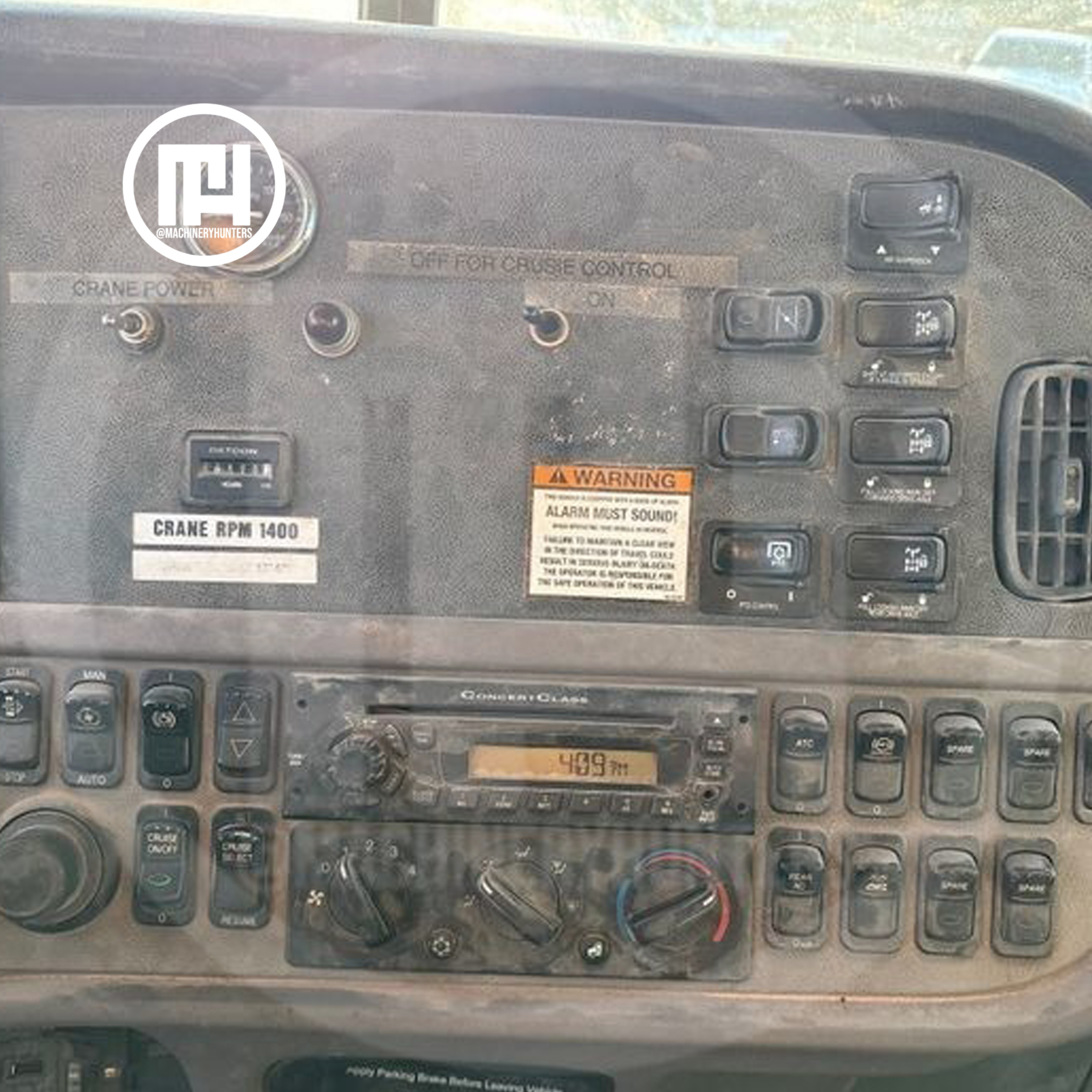 Panel de control interior de la National 800D 2011 en Peterbilt 365